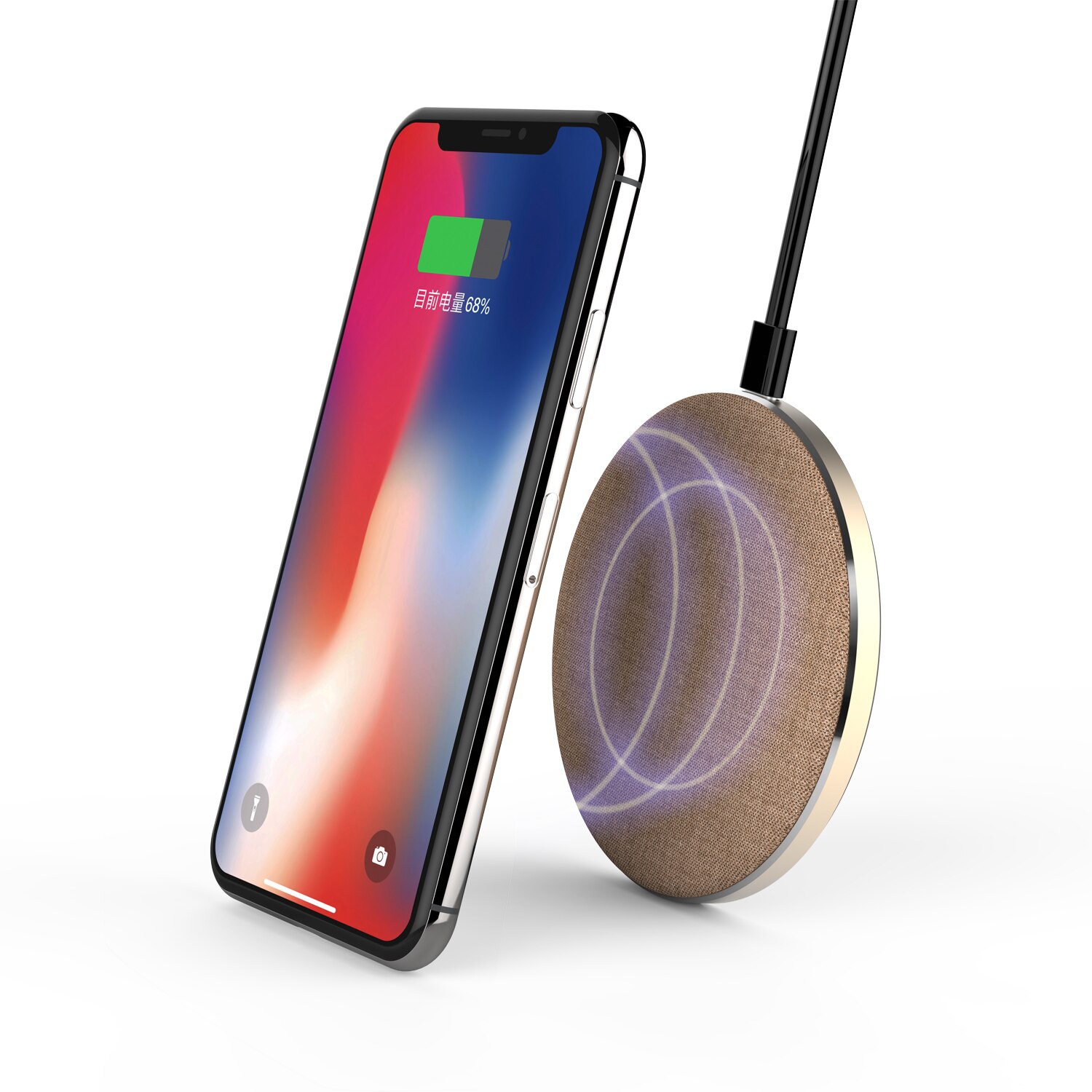 Chargeur sans fil PANFU 15W, Powerwave Pad certifié Qi amélioré, 7.5W pour iPhone,10W à chargement rapide pour Galaxy S10/S9/S8/Note 9etc