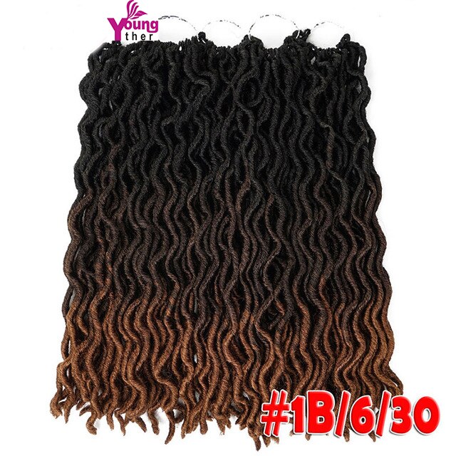 Ombre Curly Faux Locs Crochet Hair Synthetic Kanekalon Dread Locs 20 Inch Senegalese Twist Hair Extensions 24 Strands for Women: T6I30