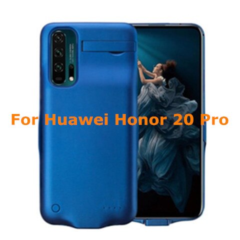 6000Mah Batterij Case Voor Huawei Honor 20 Pro Power Bank Case Extenal Batterij Oplader Cover Voor Huawei Honor 20 Power Case: Blue for 20 Pro