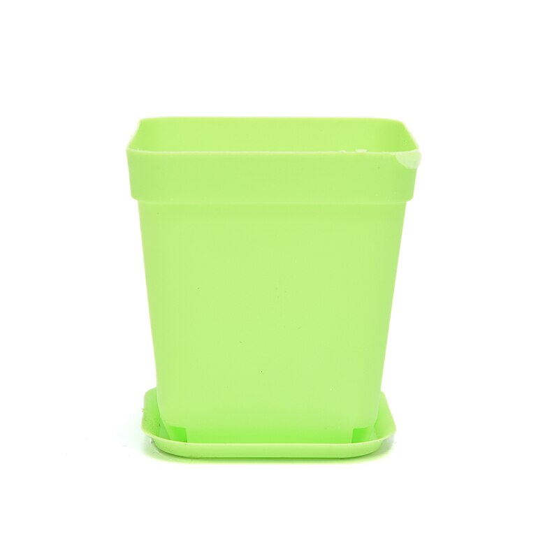 7 väriä saatavilla olevat sakeuttavat kukkaruukut istutusastiat muoviruukut pienet neliönmuotoiset ruukut meheville kasveille: Vihreä