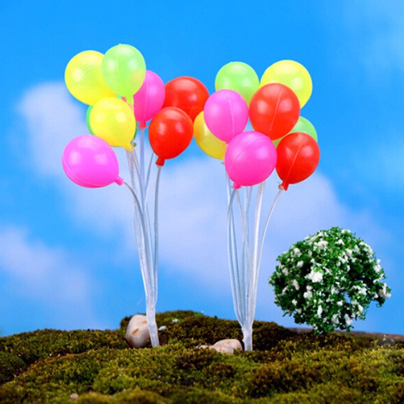 Minimuñecas bonitas de simulación de globos coloridos para jardín, adornos en miniatura para paisajismo de jardín, de Navidad en miniatura: Round