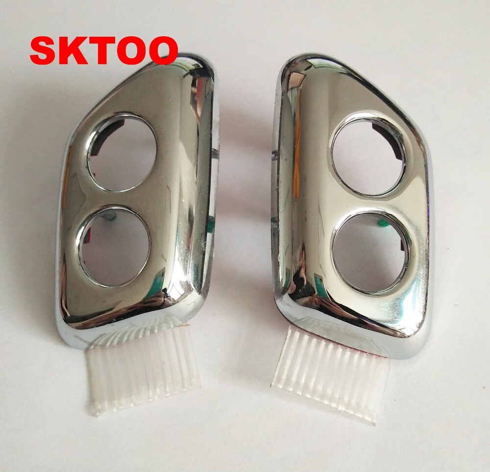 SKTOO For Chrysler 300c Chrome Headlamp Headlight Water Spray Nozzle Cover Front Bumper Jet Cap