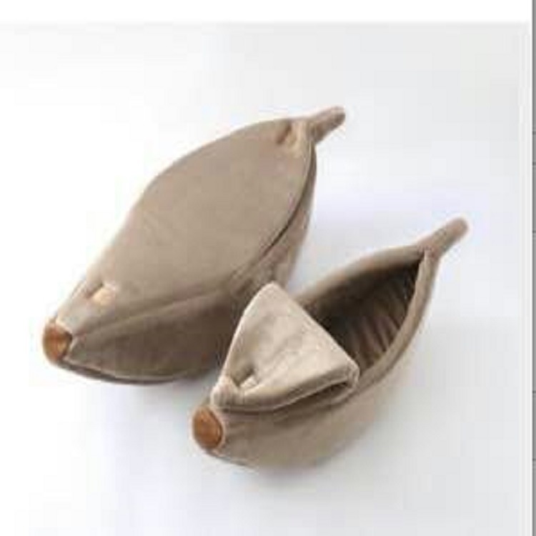 Banaani kissan sänky talo söpö banaani pentu tyyny kennel lämmin pehmeä lemmikkiveto kissatarvikkeet mattopetit kissoille kissanpennut: Vaalean harmaa / 50 x 20 x 15cm