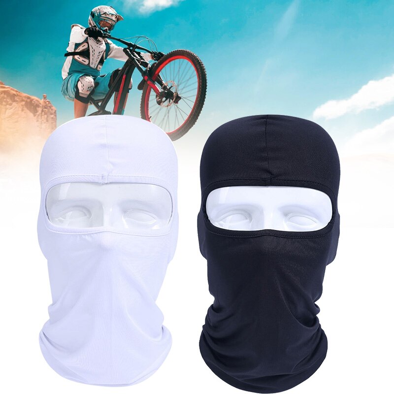 1 stk lycra motorcykel fuld ansigtsmaske mænd kvinder wargame cykling ski snowboard vindhætte vinter varm hals sort cykel udendørs sport