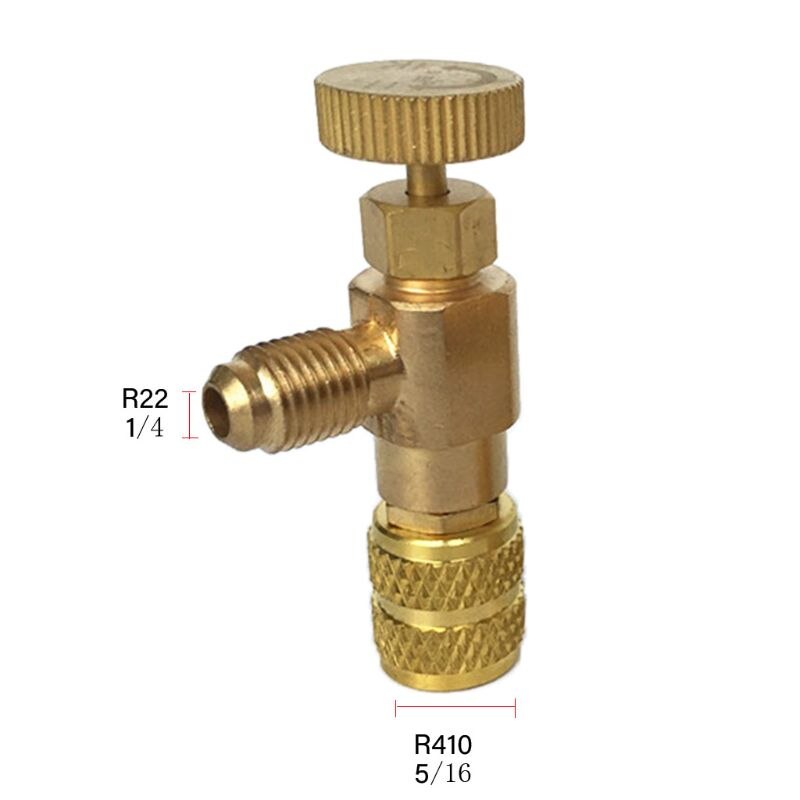 Conector adaptador de carga de refrigeración, accesorios de adición de líquido, R22/R410: Plata