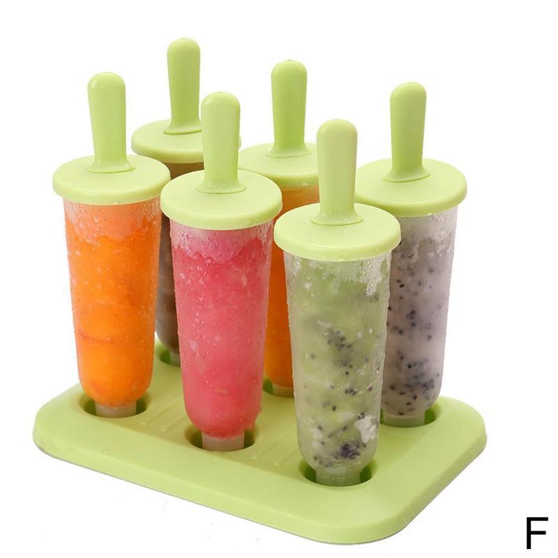 Molde redondo de 6 celdas para hacer Helados y Postres, herramienta de cocina para verano, G4S6: Yellow