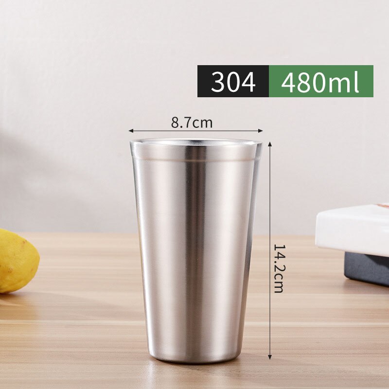 175/260/300/480ml dubbele lagen roestvrijstalen koffiebeker, voedselveilige cola, melk, thee, biermok, draagbare metalen reisbeker: 480ml stijl a