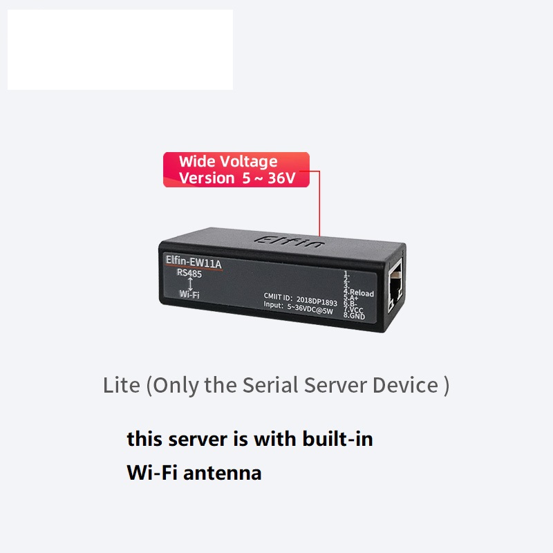 Serial port RS485 to WiFi device server module converter Elfin-EW11A-0 Modbus Protocol data transfer via WiFi: PURPLE