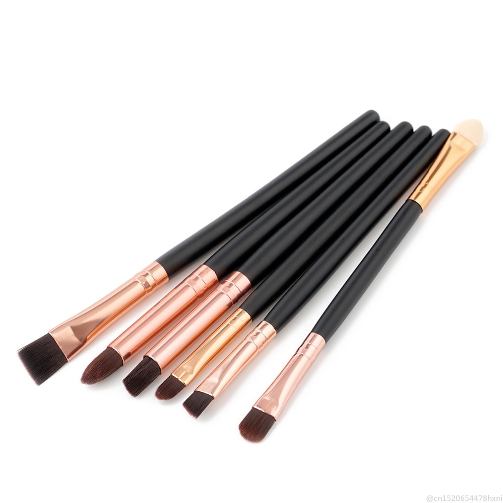 Elecool 6 Stks/set Make-Up Kwasten Set Eye Make-Up Kwasten Set Oogschaduw Eyeliner Wimper Wenkbrauw Lip Brush Make-Up Tool