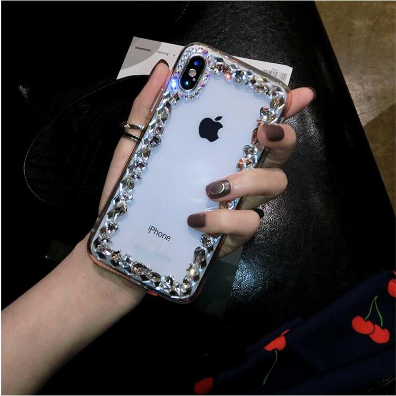 XSMYiss Strass Klar fallen Für iPhone 11 Profi Max 7 8 6 6S Plus 5S SE X XR XS MAX Transparente Abdeckung Für iPhone XS MAX Fällen