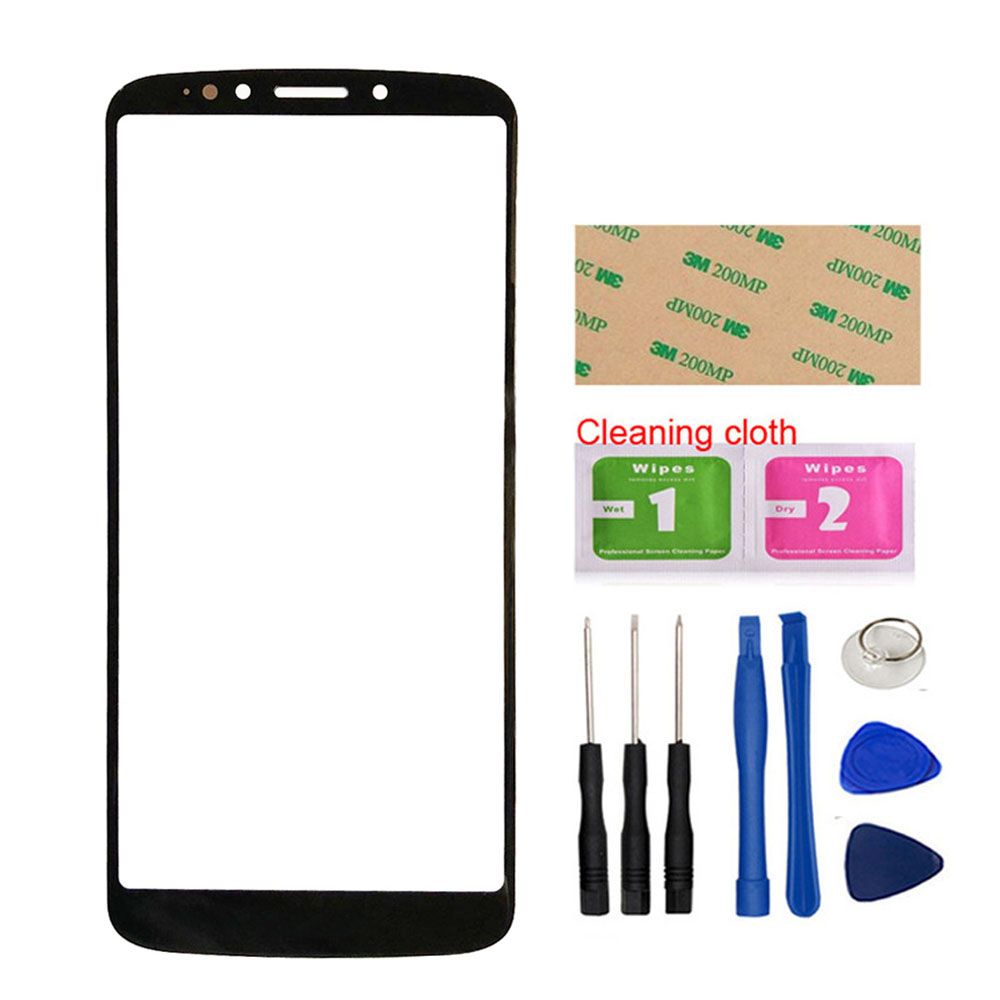 6.0 ''verre extérieur d'écran tactile Mobile pour Motorola Moto E5 Plus XT1924 remplacement de panneau de verre avant: Black And Tools