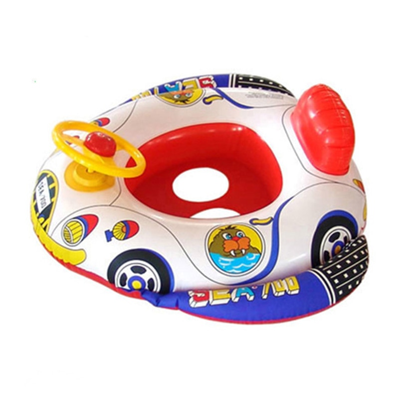 Schattige Baby Zwemmen Ring Zwembad Opblaasbare Float Board Baby Zwemmen Ring Zetel Met Stuurwiel Voor Kinderen Zwemmen Willekeurige