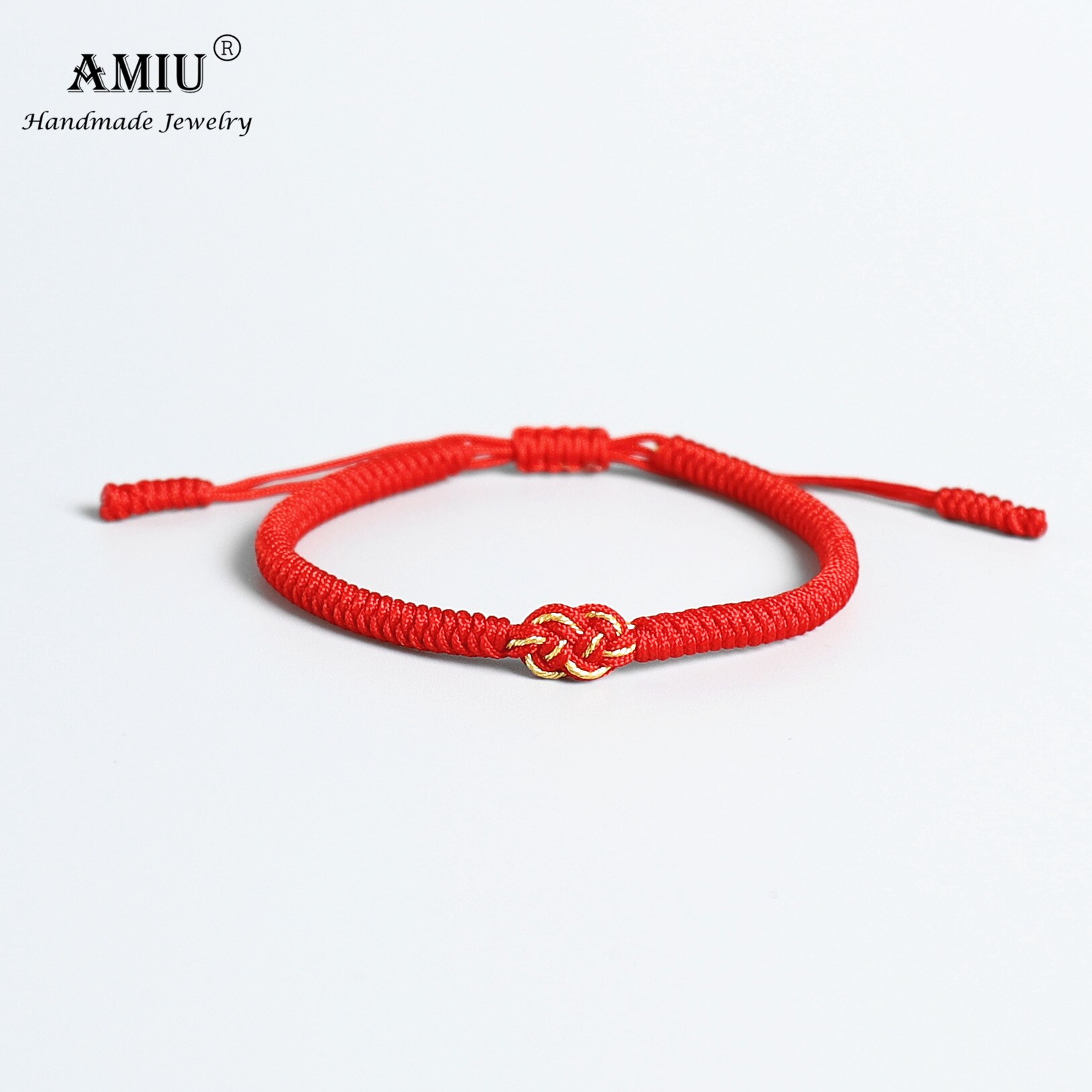 AMIU Tibetischen handgefertigt unendlich Knoten Buddhistischen Glück Armbänder Für Frauen Männer Seil Knoten Amulett Tibet Geflochtene Armbinde: 1