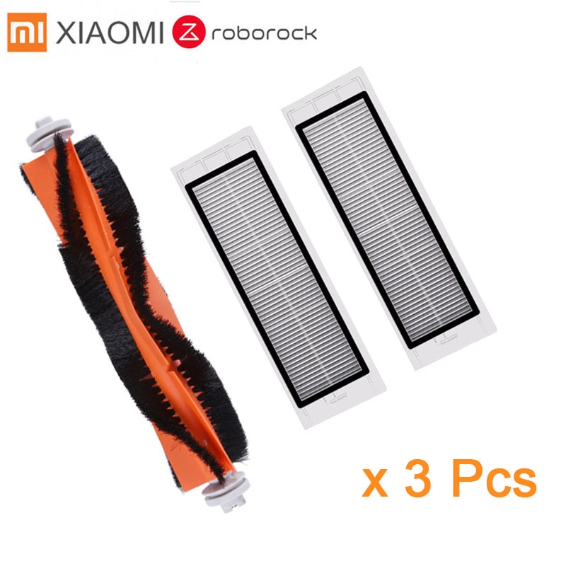 3 pcs Xiaomi Robot Stofzuiger Onderdelen Kits inclusief HEPA Filter * 2, roller borstel * 1 Geschikt voor Xiaomi roboroc Robot