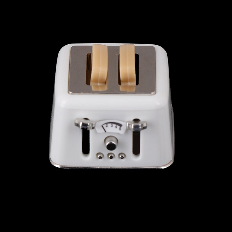 1/12 Schaal Doll House Brood Machine Met Toast Miniatuur Poppenhuis Mini Accessoires Leuke Decoraties Broodrooster