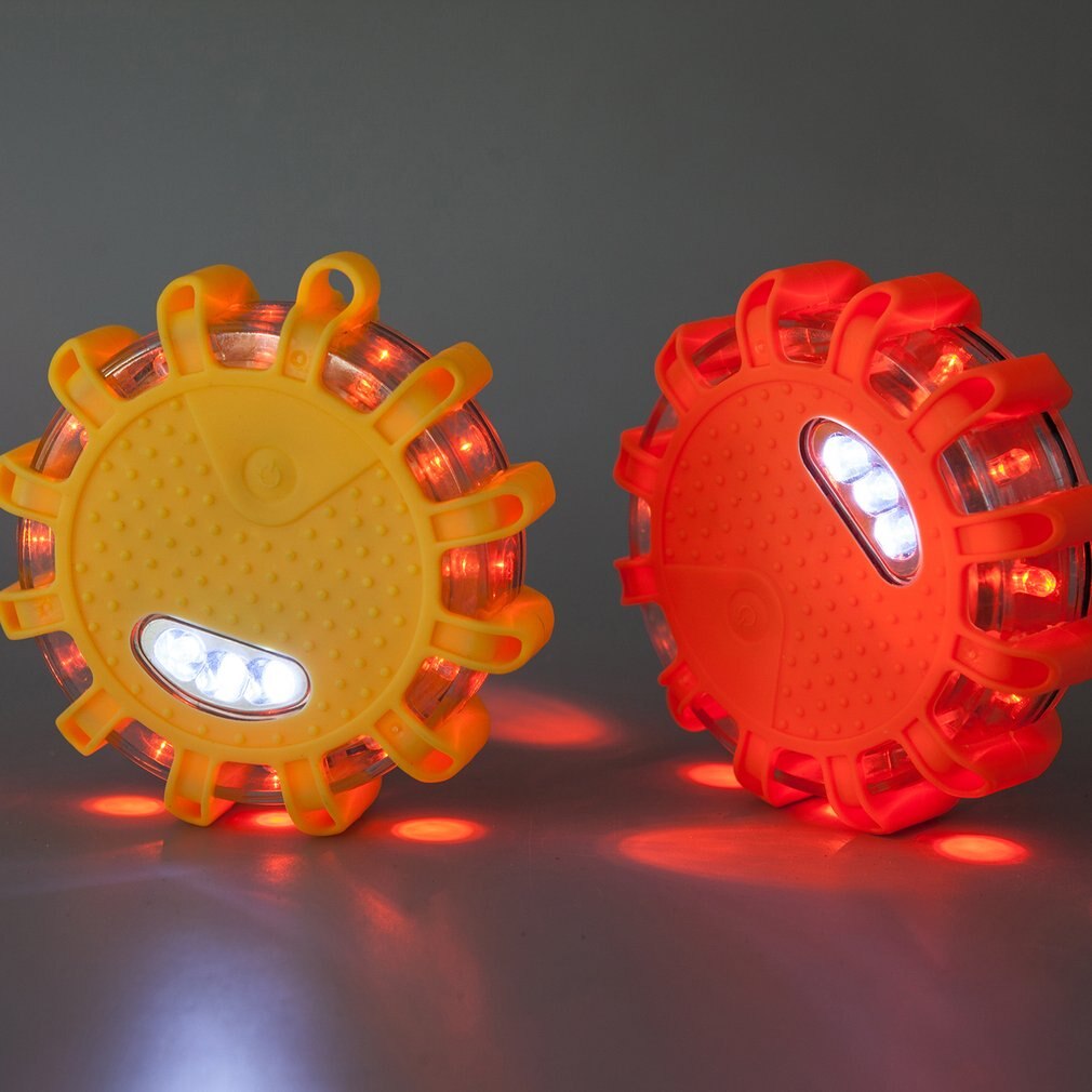 2 stücke LED Notfall Magnet Blinkende Warn Nacht Lichter Sicherheits Straße Flare Notfall Lichter mit Magnetische Basis für Auto Lkw boot