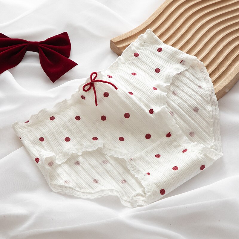 2022 di alta qualità nuove mutandine di cotone fiocco slip rossi Dot biancheria intima 6 pz/lotto Plaid mutande cotone ragazza Lingerie