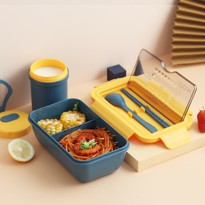 Draagbare Gezonde Materiaal Lunchbox Onafhankelijke Rooster Voor Kinderen Bento Box Magnetron Servies Voedsel Opslag Container Foodbox