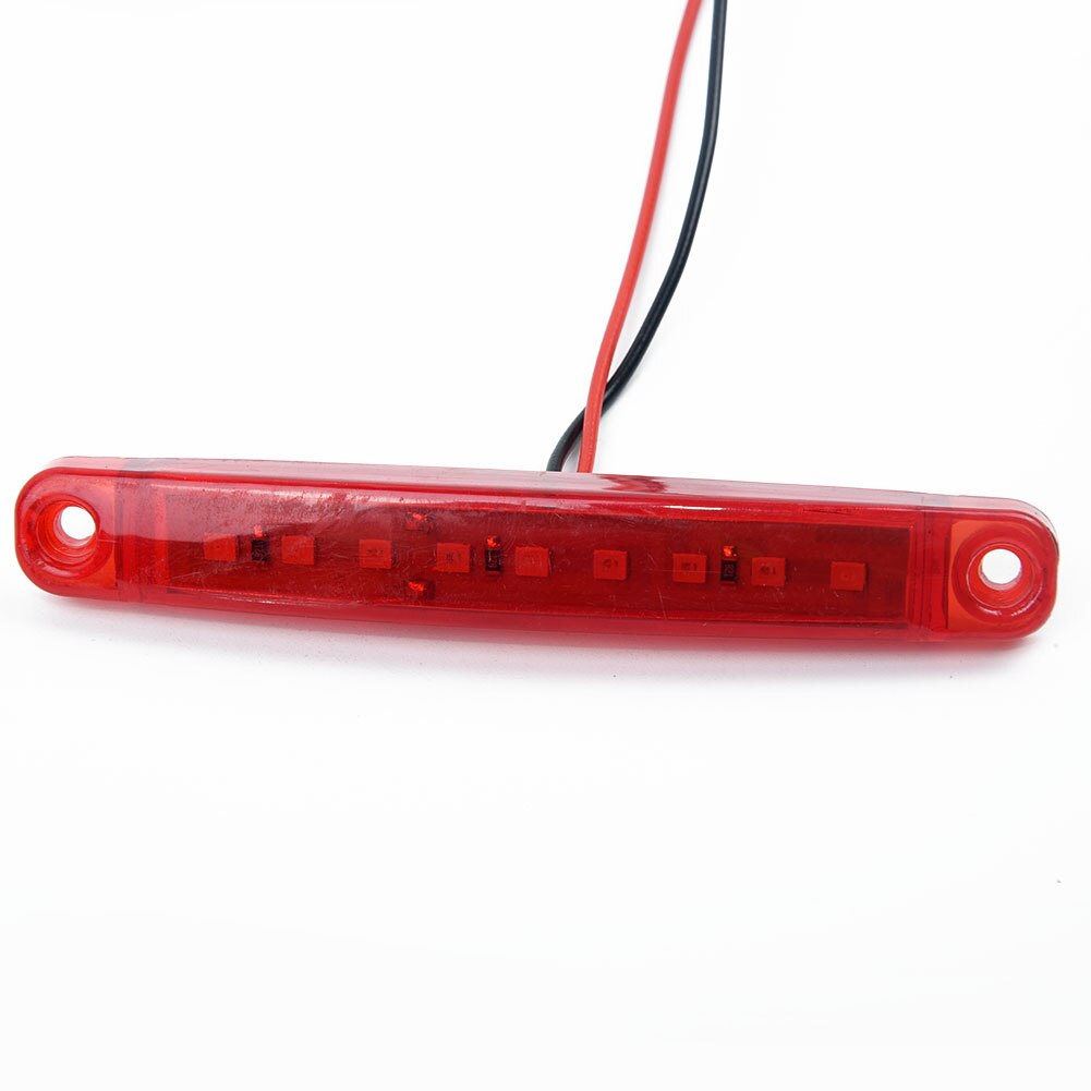 20pc set röd 9 led-lastbilsbelysning sidobil bussmarkeringsljus vattentät 24v uk-sto