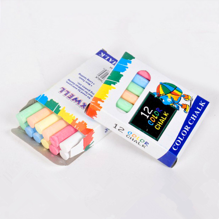 12 pcs/Box Dustless Chalk Pen Drawing Chalks For Blackboard Stationary Office School Supplies Accessories Multicolor Chalks: Default Title