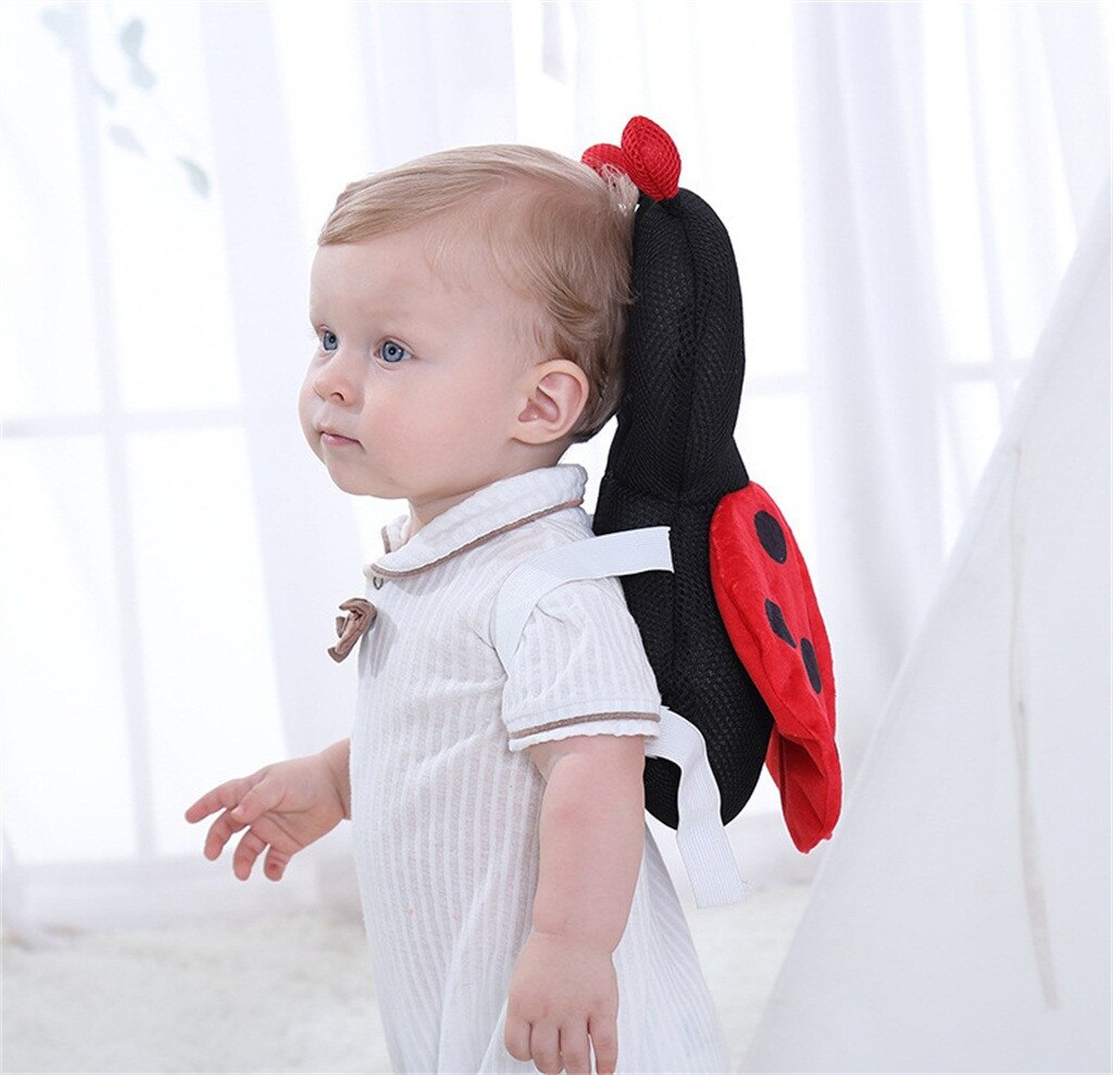 Protector de cabeza de escarabajos bonitos reposacabezas para bebés Anti caída cojín transpirable para niños pequeños