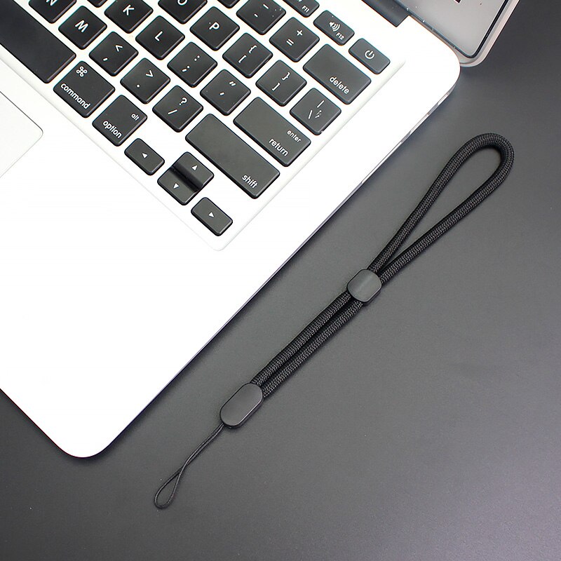 Lanière de poignet pour téléphone iPhone 7 8X6, porte-clé, clé usb, DSLR, caméra GoPro, r57: Black