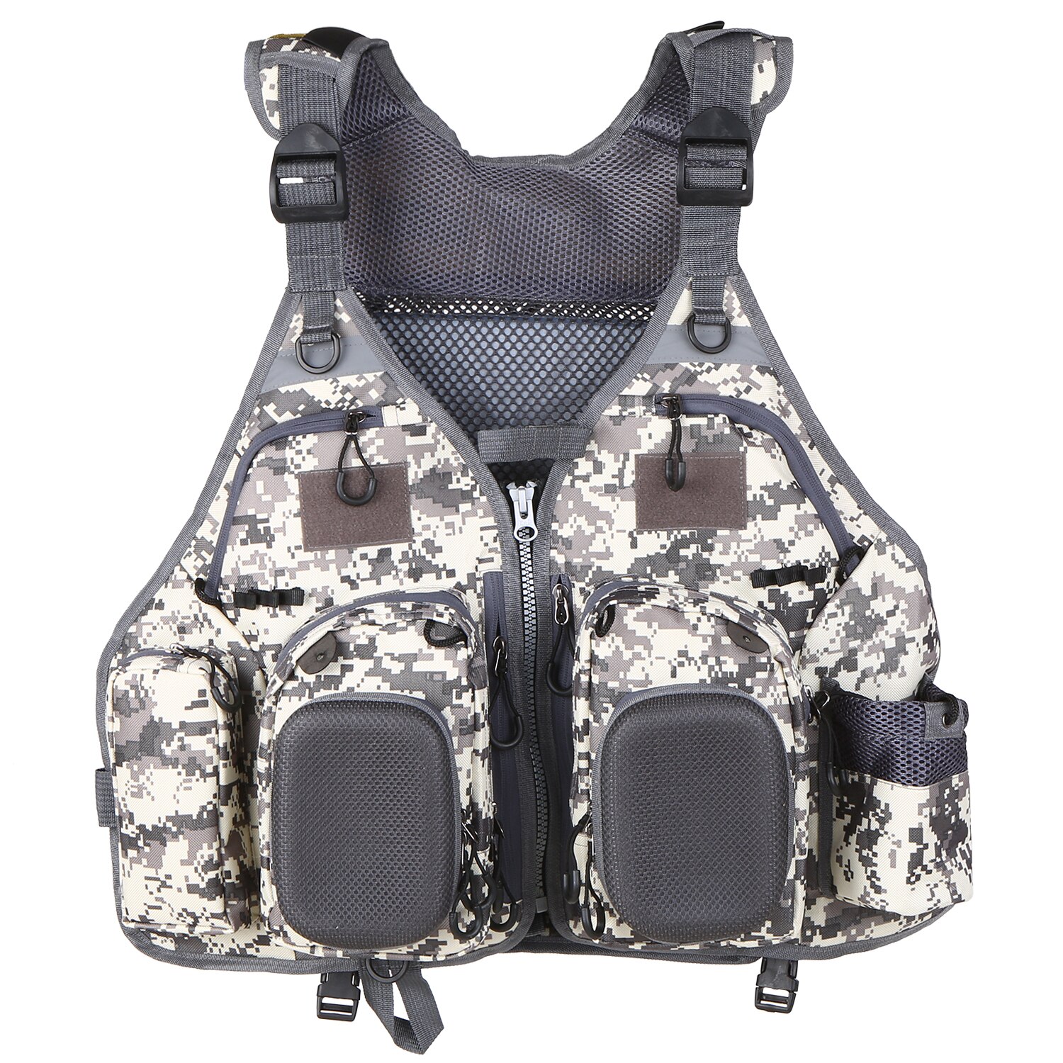 Lixada Outdoor Angeln Leben Atmungsaktive Multi-Taschen Padded Weste 209lb Lager Angeln Jacke Schwimmen Segeln Angeln Kleidung: Color3 without Foam