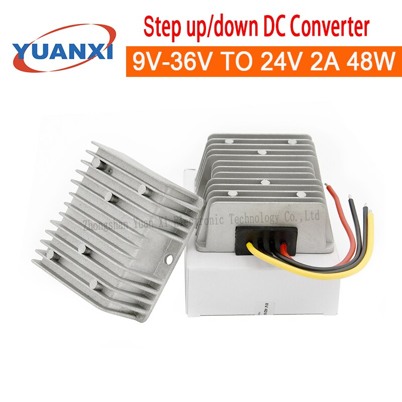 Convertisseur Step down/up DC 48 V 12V 24V 36V à 24V 2A 48W 8V-40V cc