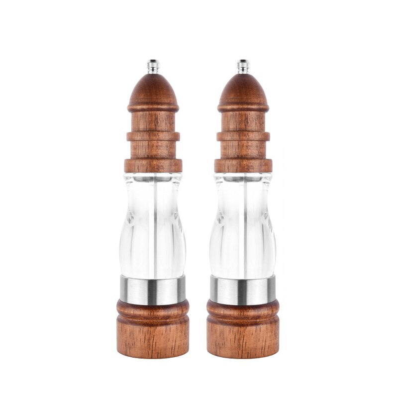 Drewniany młynek robić soli i pieprzu, instrukcja obsługi, drewno akacjowe, 8 "-elegancki młynek robić soli i młynek robić pieprzu: B