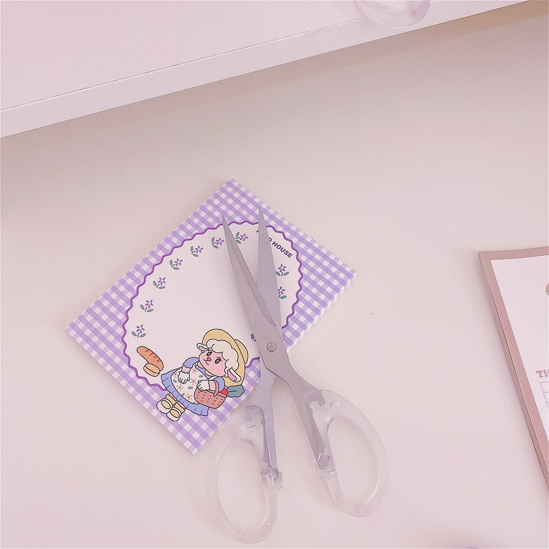 Simple Stainless Steel Scissors Transparent Plastic Art Scissors Paper Cutting Student Stationery Home Office DIY Craft Supplies