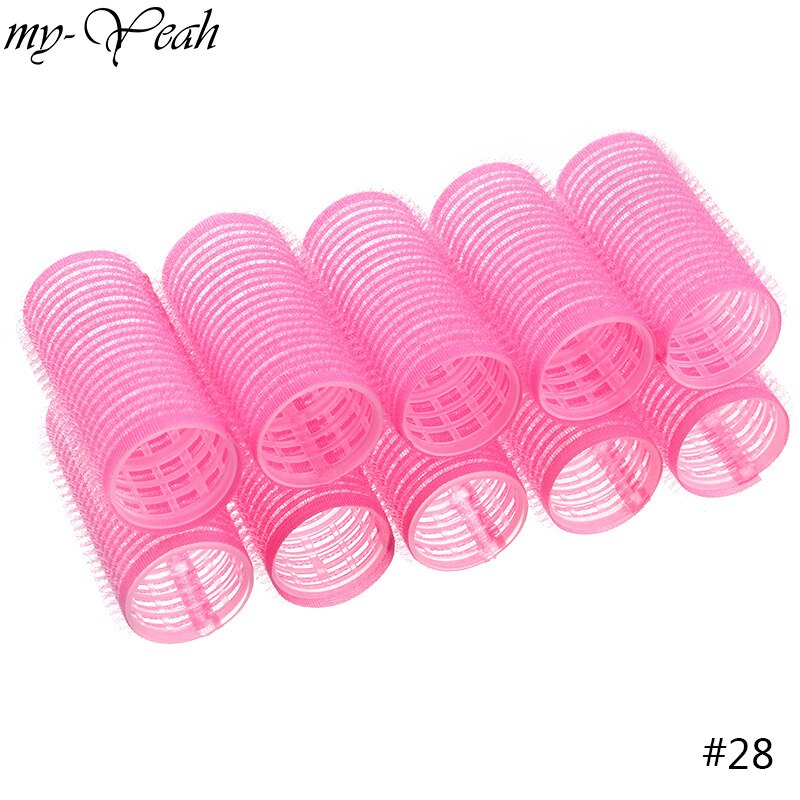 10pcs/Lot Different Size Self Grip Hair Rollers Magic Curlers DIY Home Use Hairdressing Roller Hair Styling Tool DIY Home: 27mm