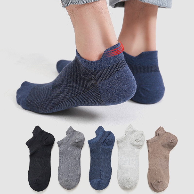 5 pairs Net surface Men's Short Socks male Low Cut Ankle Sock Summer Spring ventilation Cotton Socks