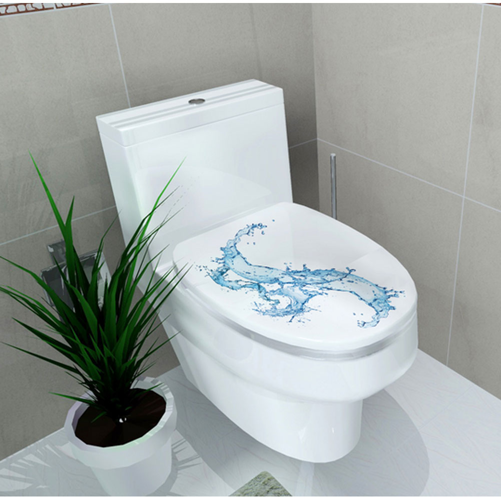 3d toilet låg klistermærke søstjerne skal mønster vinyl kunst vandtæt tapet aftageligt badeværelse mærkater wc toilette plakat: D