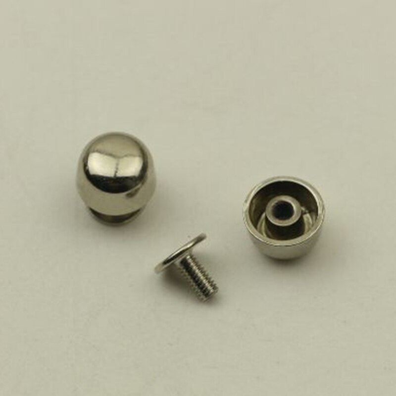 Sac seau de 10mm avec rivet en arc fixe au fond, vis de base à vis à face, bricolage à la main, décoration de sac en cuir, rivets argentés en quatre couleurs: Silver / 10 sets