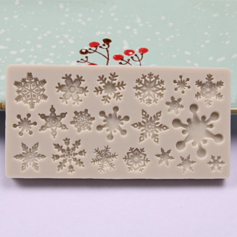 Sneeuwvlok Cakevorm Siliconen Kerst Winter Sugar Craft Mould Fondant Decoratie Gereedschap