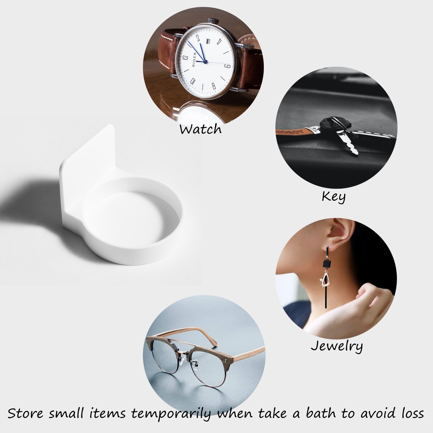 Bath & Shower Portable Cupholder Caddy for Beer & Wine Suction Cup Drink Holder, White, Best