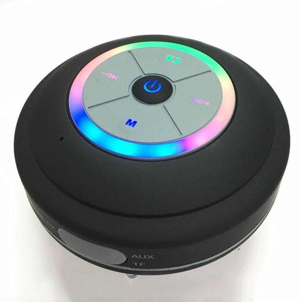 Altavoz Bluetooth para exteriores ventosa impermeable inalámbrico para coche altavoz para teléfono móvil tarjeta de memoria con lámpara LED Radio FM