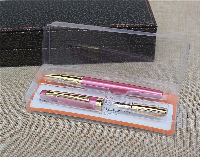 style Affordable Double nib fountain pen set Iraurita pen good ink pen for friend: Pink