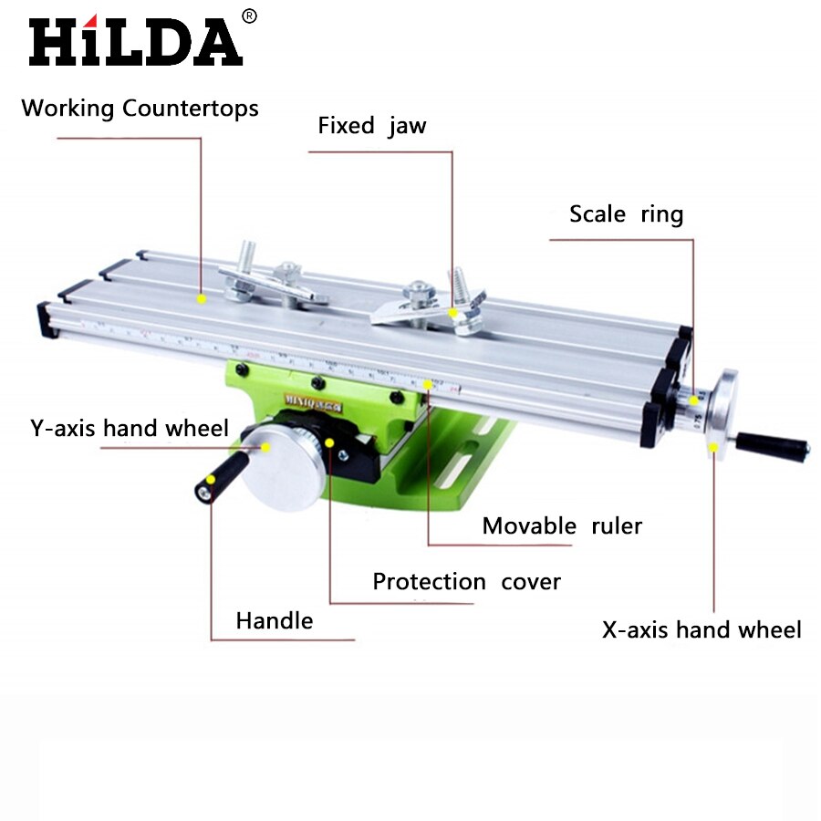 Multifunction Miniature Precision Milling Machine Bench Drill Vise Fixture Worktable X Y-axis Adjustment Coordinate Table