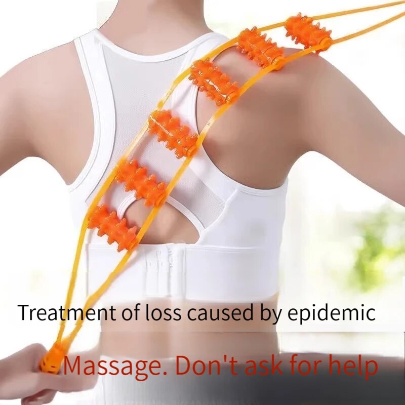 Back Massager Rollers Rope For Back and Neck Manual Massage With Muscle Recovery Massage Tools Relaxation Relief Stress