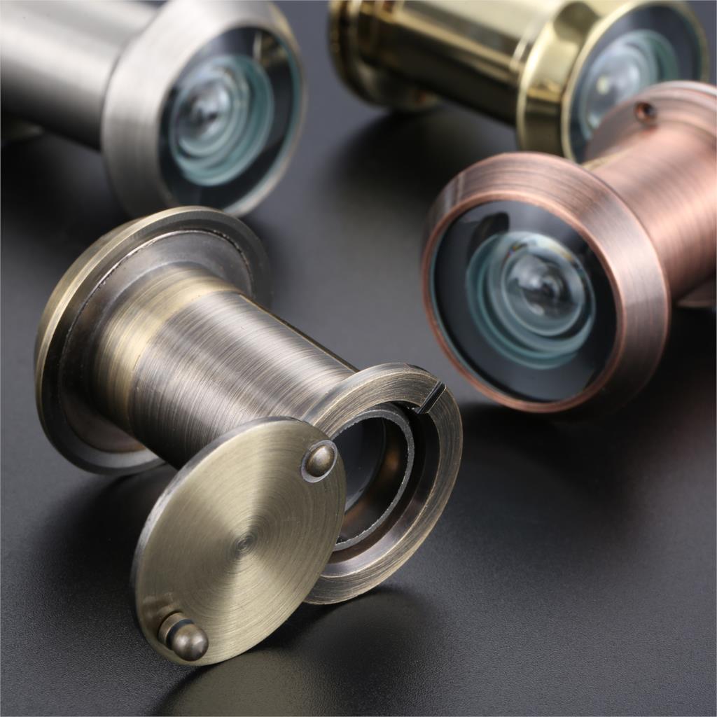 Dörrvisare 220 graders legering manipuleringsjusterbar hemsäkerhetskamera optisk glashus anti stöldöga video 16mm