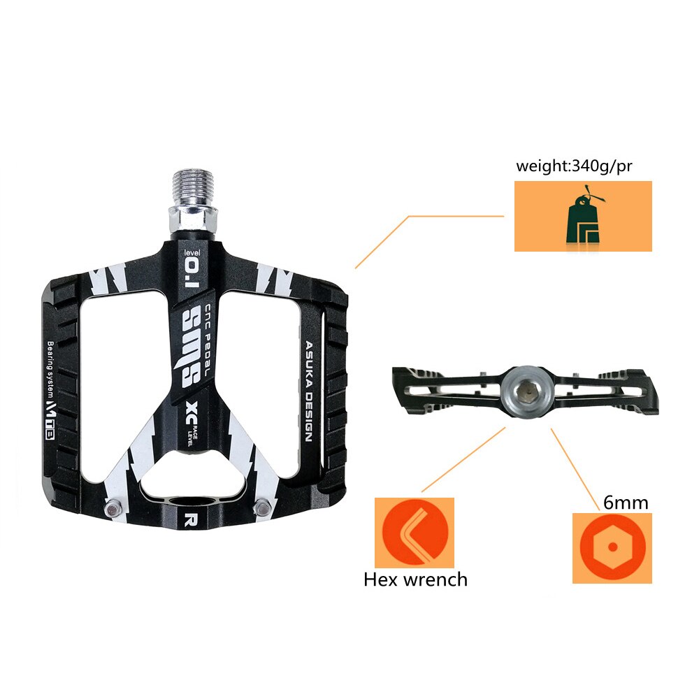Fietspedalen fietspedalen ultralichte MTB racefiets pedalen dubbelzijdige antislip pedalen 9/16 inch lagers fietsonderdeel MTB pedalen (kleur: groen