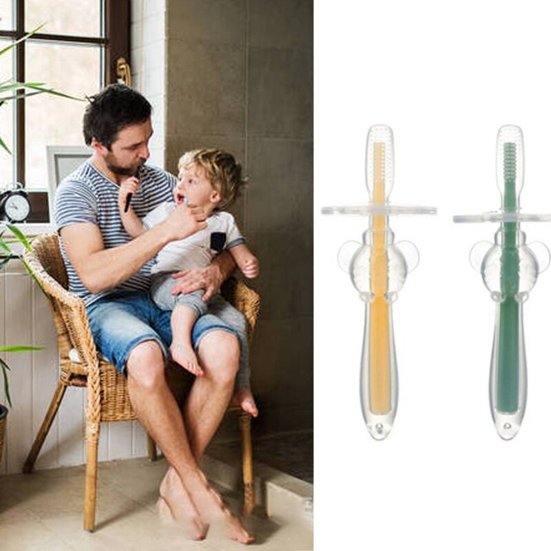 Safety Silicone Soft Teeth Brushes For Baby Kids Oral Training Toothbrush Baby Boy Girls Baffle Toothbrushes Dental Care