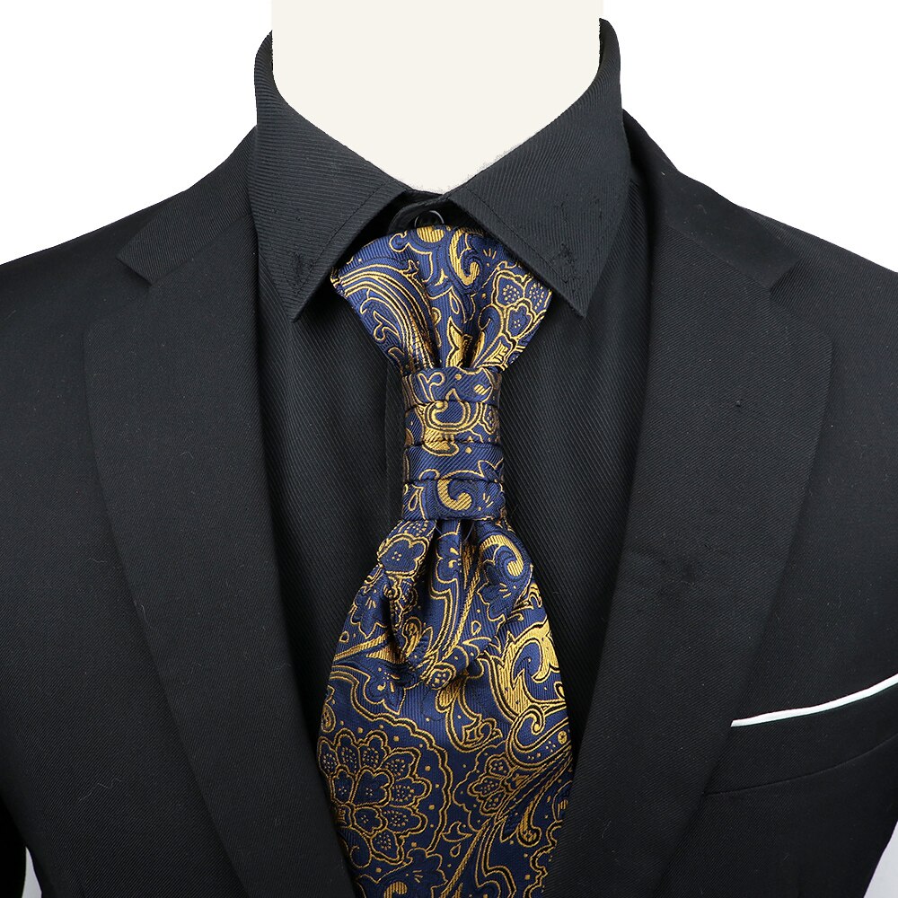 Corbata de Ascot de Cachemira de lujo para hombre, corbata de esmoquin para boda, de negocios, corbata de 10CM con patrón Vintage, accesorios para caballero: Verde