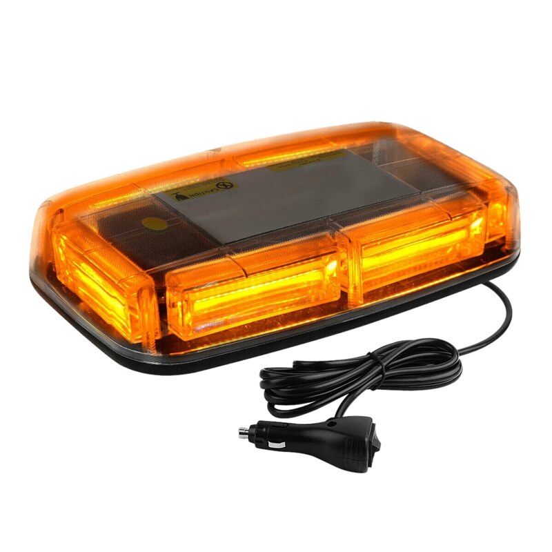 Barre Lumineuse Stroboscopique 80 LED Ambre/blanc 38 Pouces - Aimant, Télécommande, 12V Pour Véhicule