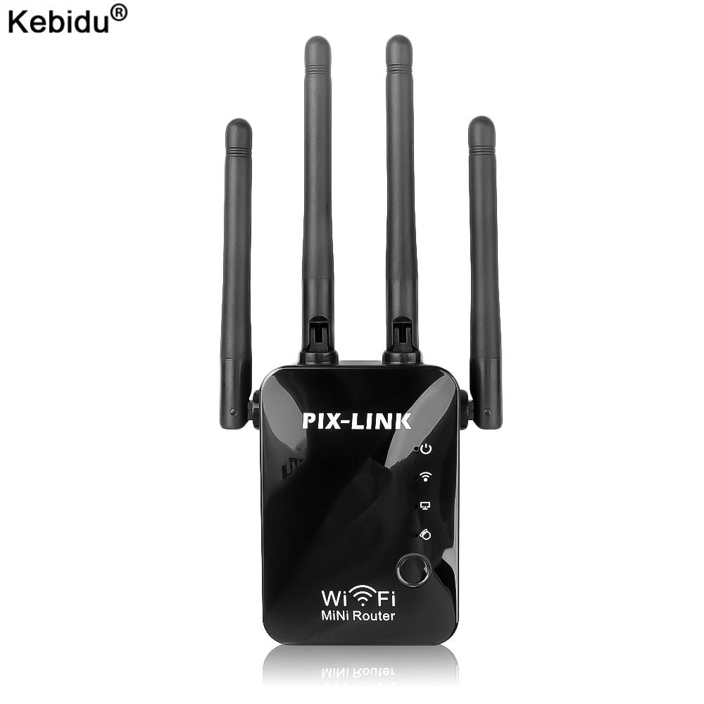 Kebidu 300Mbps Mini Wireless Wifi Repeater Netwerk 2.4G Wifi Extender Range Expander Router 802.11 B/G/N Met Dual Antennes