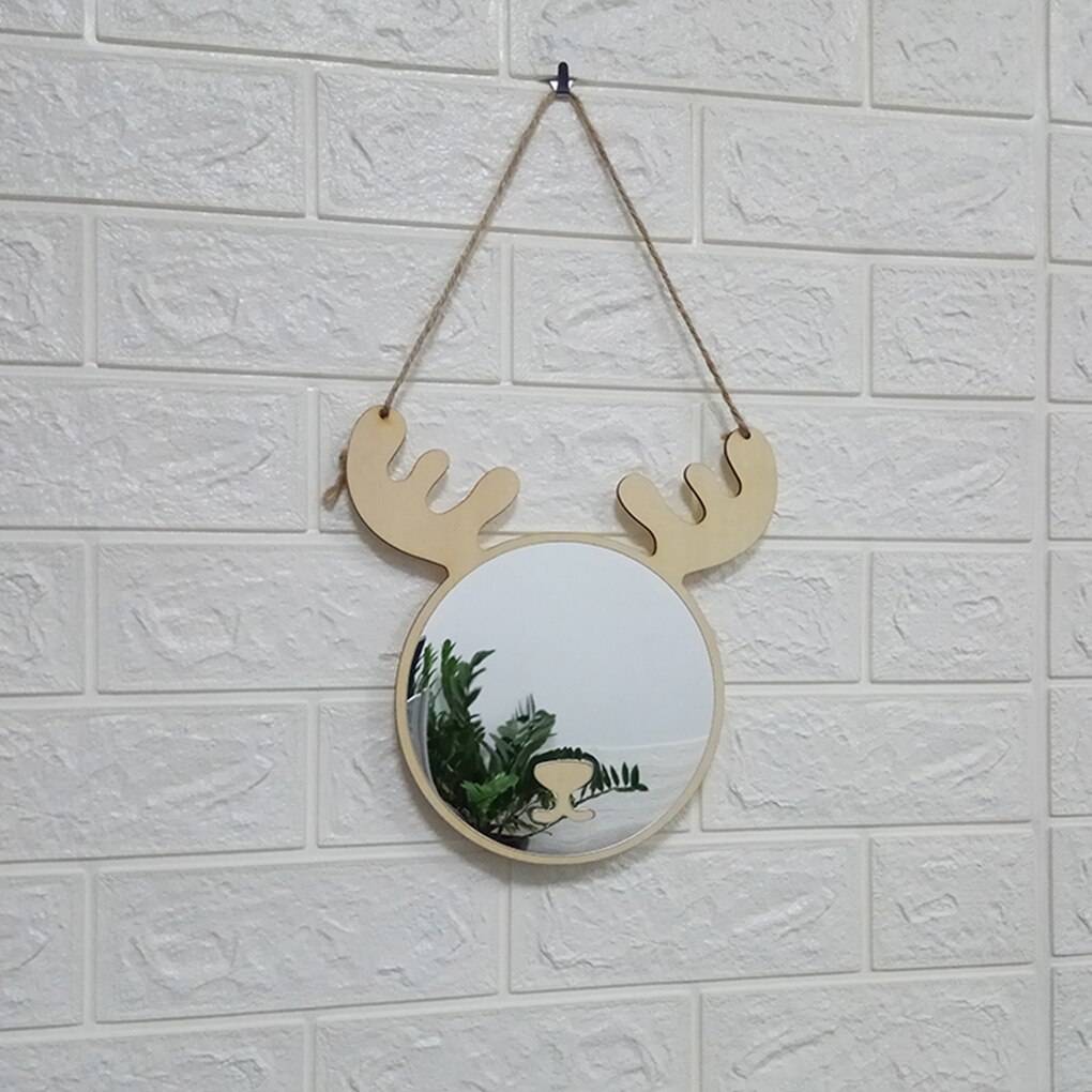 1PCS Children Cartoon Decorative Mirror Bathroom Baby Room Rabbit Star Wood Acrylic Mirror Frame Home Art Wall Decor
