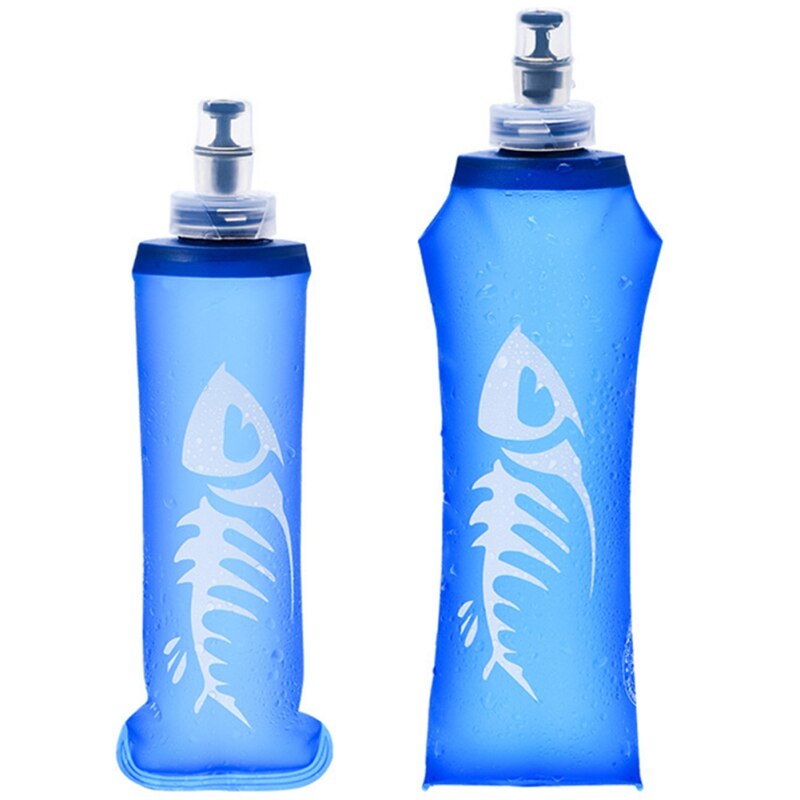 250/500 ML Wasser Tasche Sport TPU Faltbare Klapp Weiche Glaskolben Wasser Flasche Tasse Wasserkocher Trink Pack blasiert Wasser Reservoir