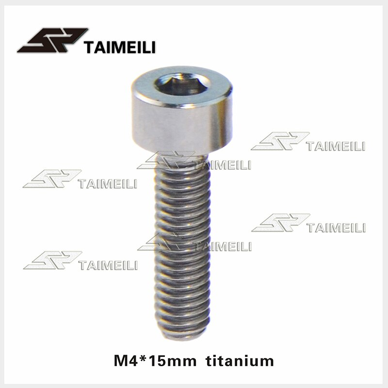 Temaili 1 Stuk/Titanium Legering Schroef Cilinderkop Schroef Materiaal Fiets Gemodificeerde Onderdelen Schroef: M4x15mm / Silver Color