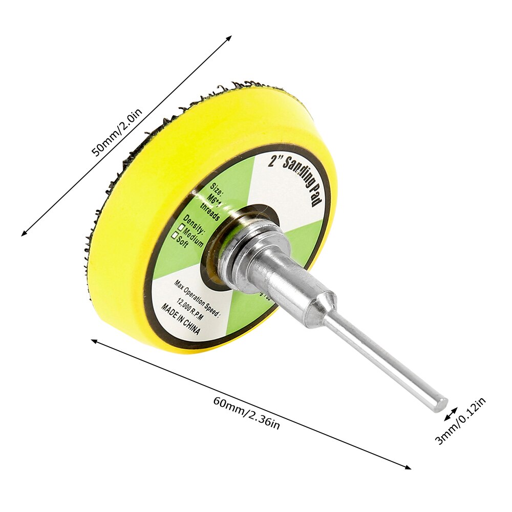 60pcs 100/240/600/800/1000/2000 Grits Sanding Disc Set 2inch 50mm+ Loop Sanding Pad with 3mm Shank For Polishing Cleaning Tools